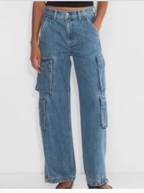 Aritzia Denim Forum Light Blue Men’s Relaxed Cargo Jeans